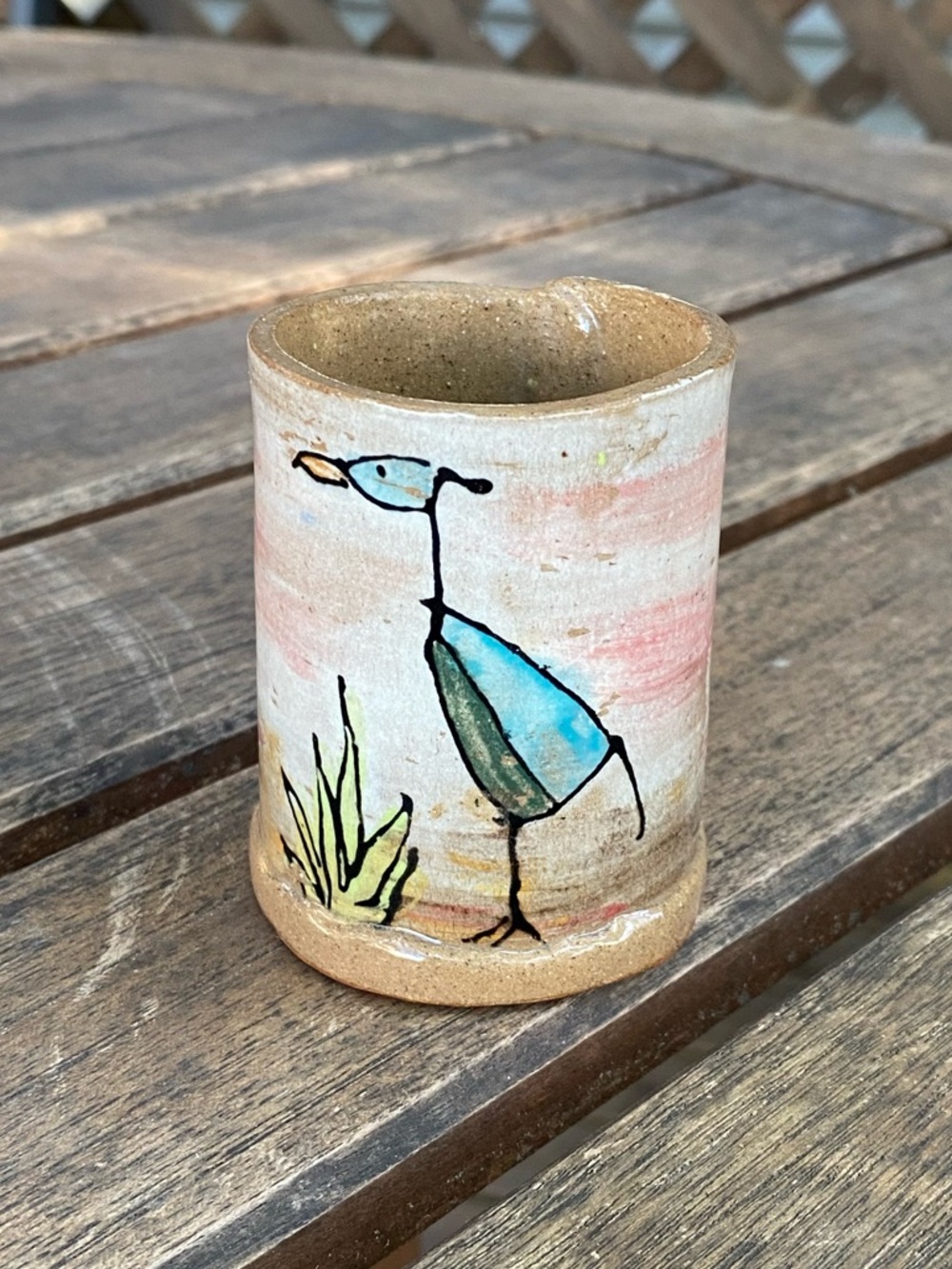 Handcrafted Ceramic Blue Bird Votive Candle Holder